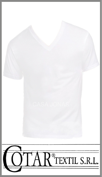 Camiseta de algodon manga corta cuello V Cotar talles 38/44