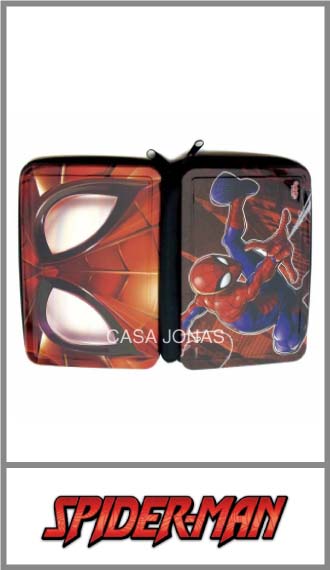 Cartuchera de lata de dos pisos con cierre Spiderman 20cm x 14 cm