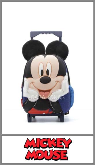 Mochila infantil Mickey Disney con Carro para nene 21cm x 33cm x 12cm