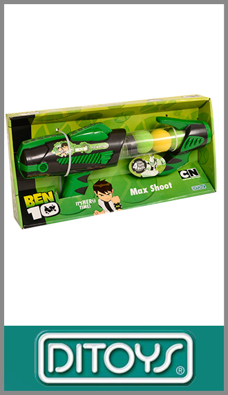 Pistola Max Shoot lanza pelotas Cartoon Network Ben 10
