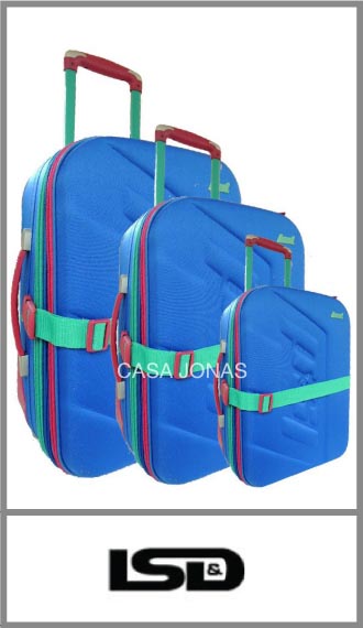 Set de 3 valijas Lsd travel colores vivos! Con porta traje
