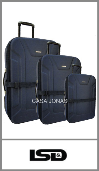 Set de 3 valijas Lsd travel con fuelle y porta traje