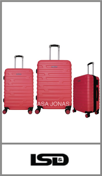 Set de 3 valijas Lsd material ABS rígidas con 4 ruedas 360°