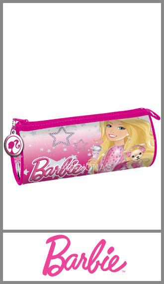 Cartuchera tubo de pvc estampado medida 19cm x 6cm Barbie