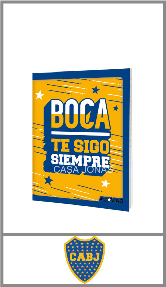 Cuaderno Boca Juniors tapa flexible abrochado 48 hojas 16 x 21
