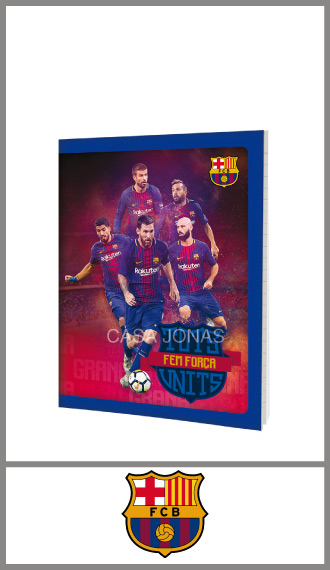 Cuaderno Barcelona FC tapa flexible abrochado 48 hojas 16 x 21
