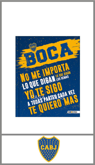 Cuaderno tapa dura cosido estampado 19.5cm x 24cm Boca Juniors