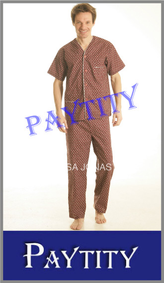 Traje pijama manga corta y pantalón largo Paytity talles 56/60