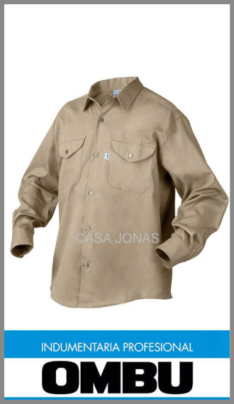Camisa manga larga Ombú ropa de trabajo en talles 38 al 46