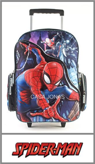 Mochila Premium infantil con carro Spiderman Marvel Grande 32 x 50 x 22