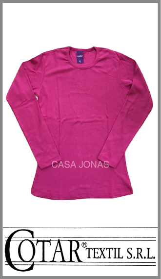 Camiseta Cotar térmica m larga p/mujer c redondo colores surtidos S/XXL