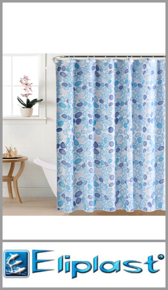 Cortina de baño plastica simple estampada Eliplast 1.80m x 1.80m