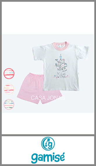 Conjunto Gamise para nena short rayado casaca c/estampa t. 2/8