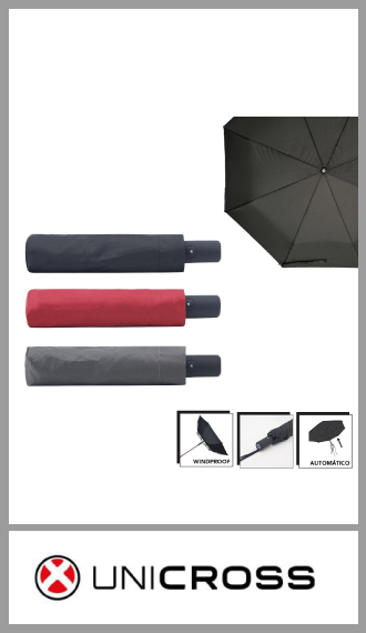 Paraguas mini Unicross con mango de plastico curvado