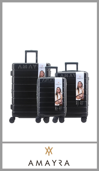 Set de 3 valijas Amayra rígidas abs con 4 ruedas 360°  18 - 20
