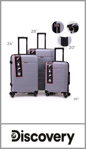Set de 3 valijas Discovery rígidas ruedas 360º  20, 24 y 28 pulgadas