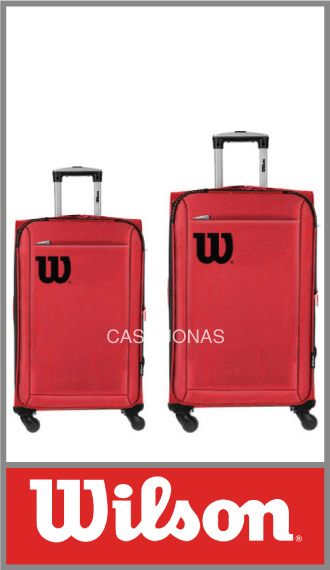 Set de 2 valijas Wilson semi rigidas con 4 ruedas 360° y fuelle amplio