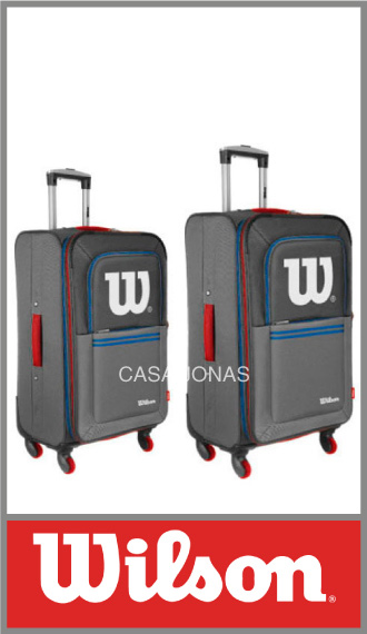 Set de 2 valijas Wilson semi rigidas con 4 ruedas 360° y fuelle amplio