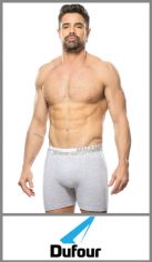 Boxer Dufour algodon/lycra liso elastico bordado p/hombre talles S/XXL