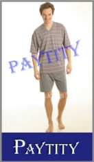Pijama escote en V jersey rayado Paytity en talles 56 al 60