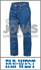 Jean 14 onzas azul indigo Far West uso ropa de trabajo talles 48/54