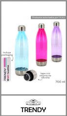 Botella plástica Trendy de 700ml en caja